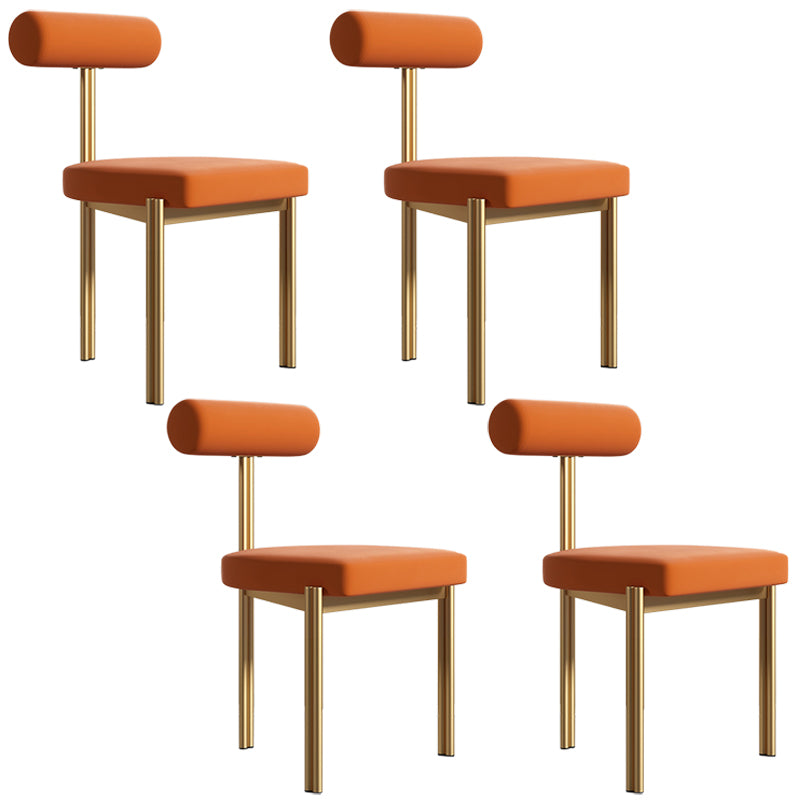 Upholstered Armless Dining Chairs Nordic Style Low Back Side Chair for Dining Room