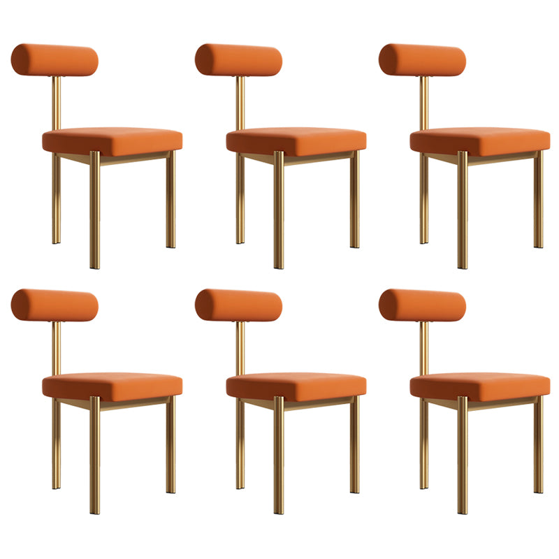 Upholstered Armless Dining Chairs Nordic Style Low Back Side Chair for Dining Room