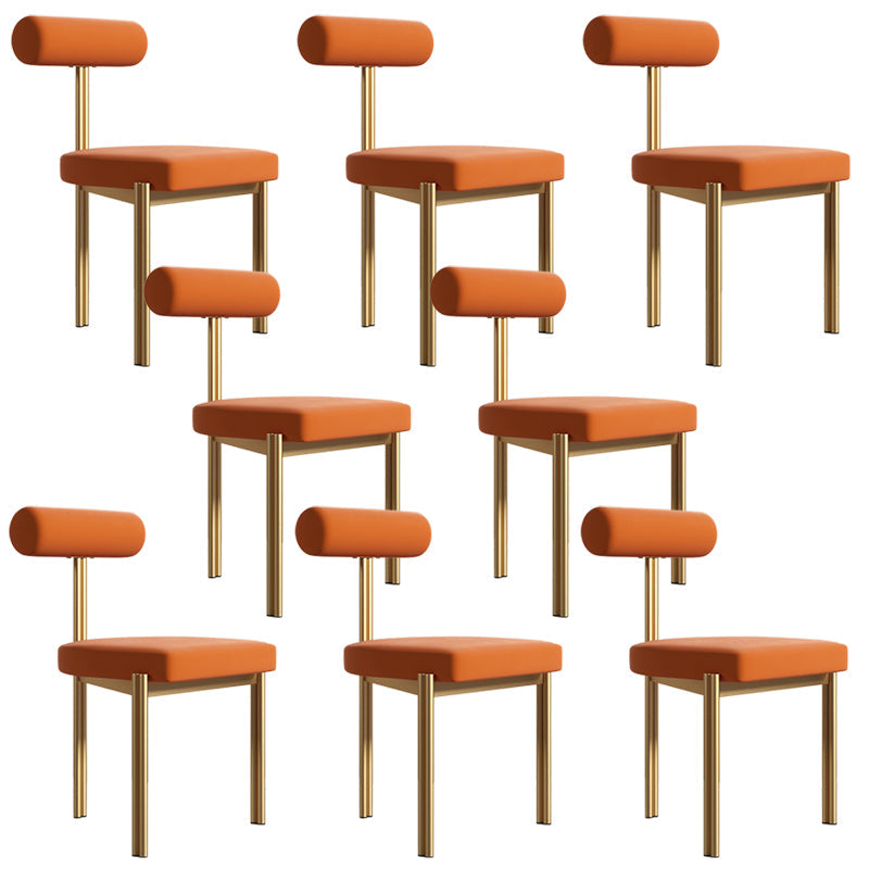 Upholstered Armless Dining Chairs Nordic Style Low Back Side Chair for Dining Room