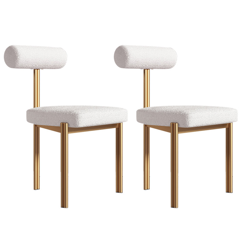 Upholstered Armless Dining Chairs Nordic Style Low Back Side Chair for Dining Room