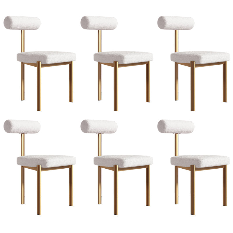 Upholstered Armless Dining Chairs Nordic Style Low Back Side Chair for Dining Room