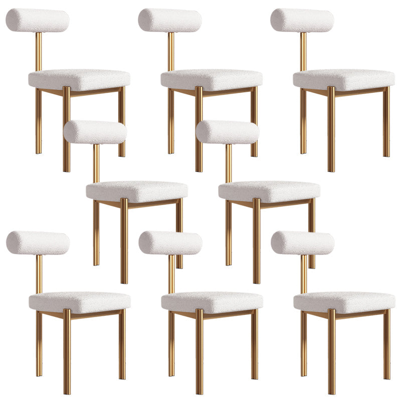 Upholstered Armless Dining Chairs Nordic Style Low Back Side Chair for Dining Room