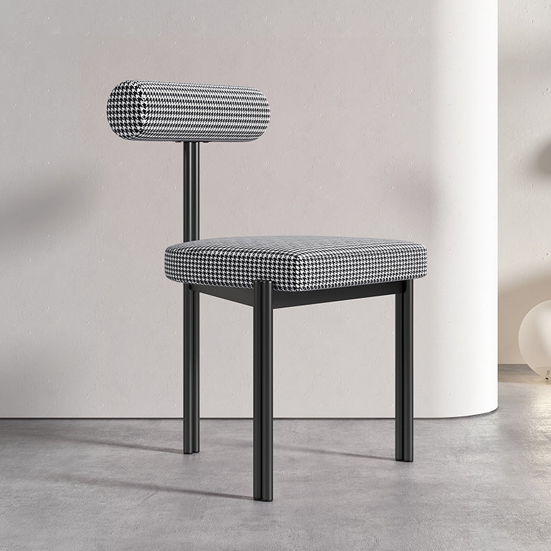 Upholstered Armless Dining Chairs Nordic Style Low Back Side Chair for Dining Room
