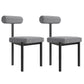 Upholstered Armless Dining Chairs Nordic Style Low Back Side Chair for Dining Room