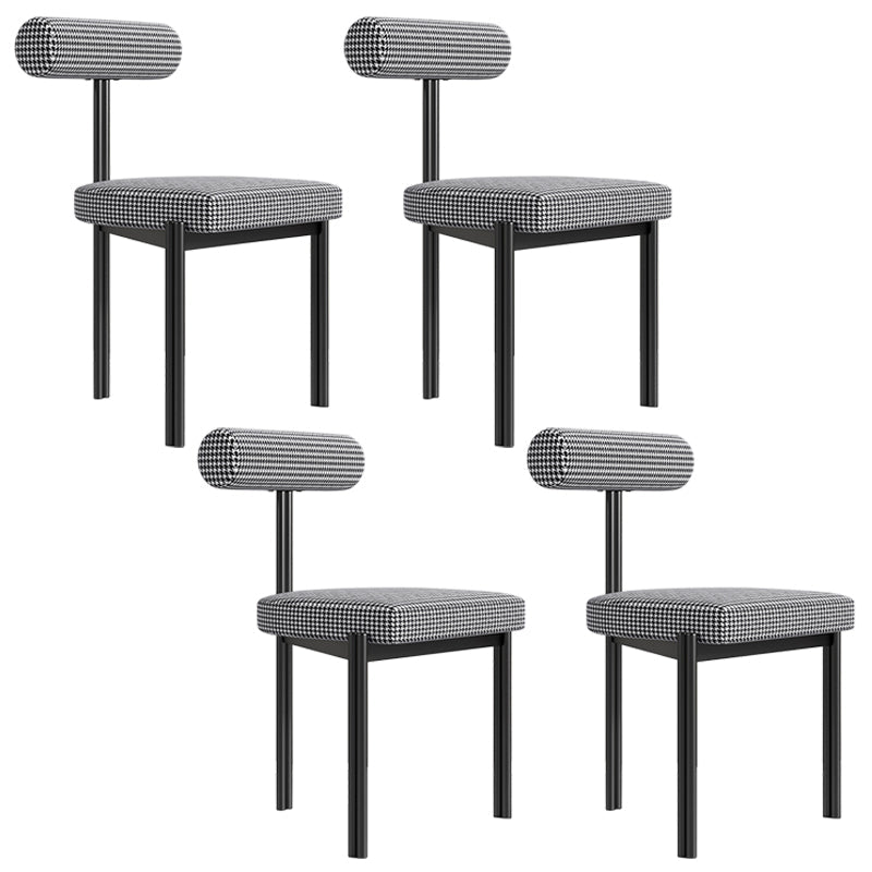 Upholstered Armless Dining Chairs Nordic Style Low Back Side Chair for Dining Room