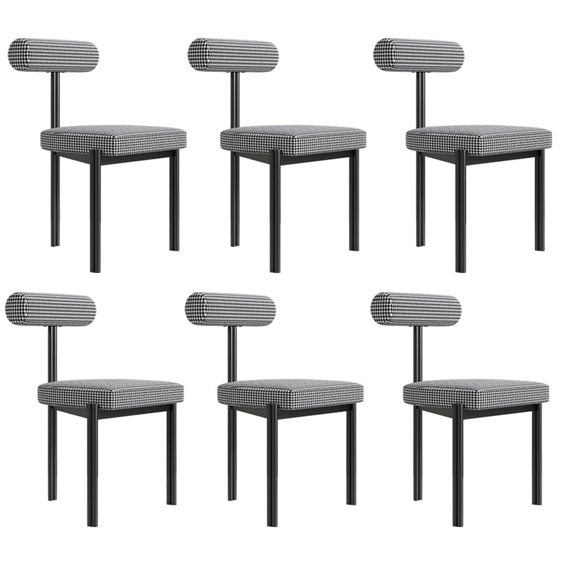 Upholstered Armless Dining Chairs Nordic Style Low Back Side Chair for Dining Room