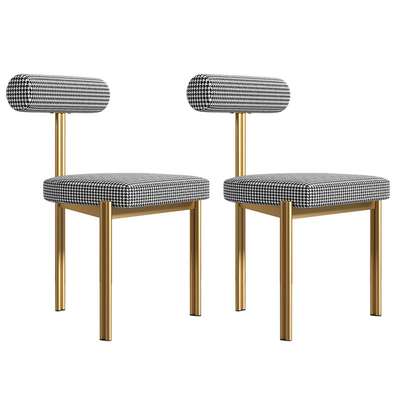 Upholstered Armless Dining Chairs Nordic Style Low Back Side Chair for Dining Room