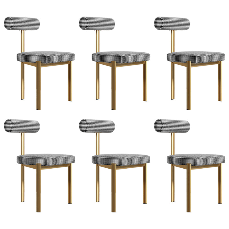 Upholstered Armless Dining Chairs Nordic Style Low Back Side Chair for Dining Room