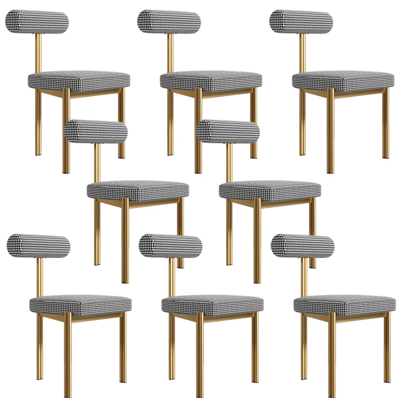 Upholstered Armless Dining Chairs Nordic Style Low Back Side Chair for Dining Room