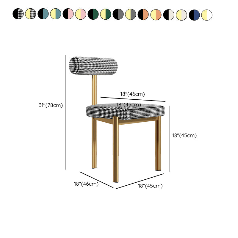 Upholstered Armless Dining Chairs Nordic Style Low Back Side Chair for Dining Room