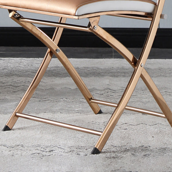 Glam Kitchen Side Chair Gold Legs Open Back Dining Armless Chair