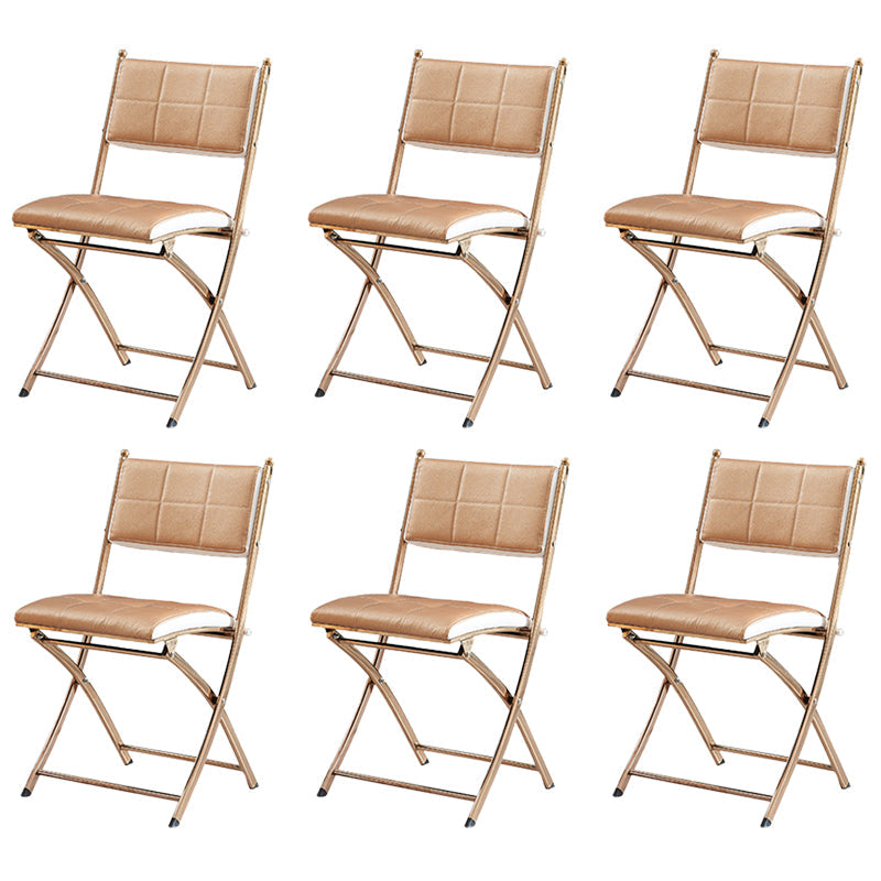 Glam Kitchen Side Chair Gold Legs Open Back Dining Armless Chair