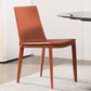Comedor silla de comedor sin brazo de cuero falso para casa parsons