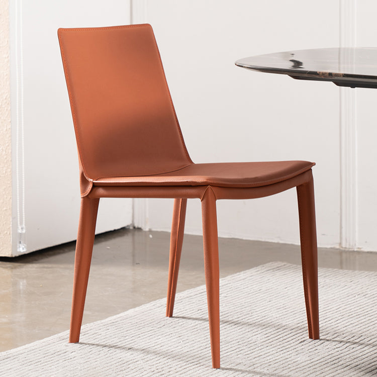 Comedor silla de comedor sin brazo de cuero falso para casa parsons