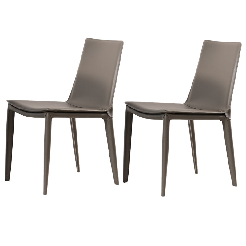 Comedor silla de comedor sin brazo de cuero falso para casa parsons