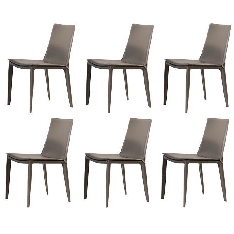 Comedor silla de comedor sin brazo de cuero falso para casa parsons