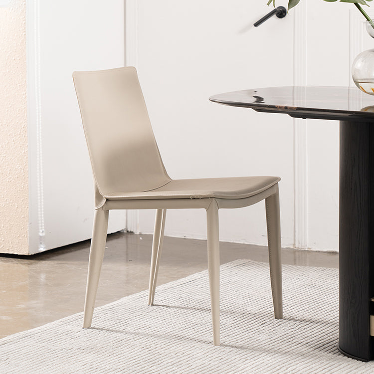 Comedor silla de comedor sin brazo de cuero falso para casa parsons