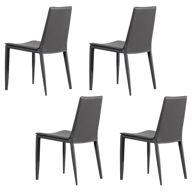 Comedor silla de comedor sin brazo de cuero falso para casa parsons