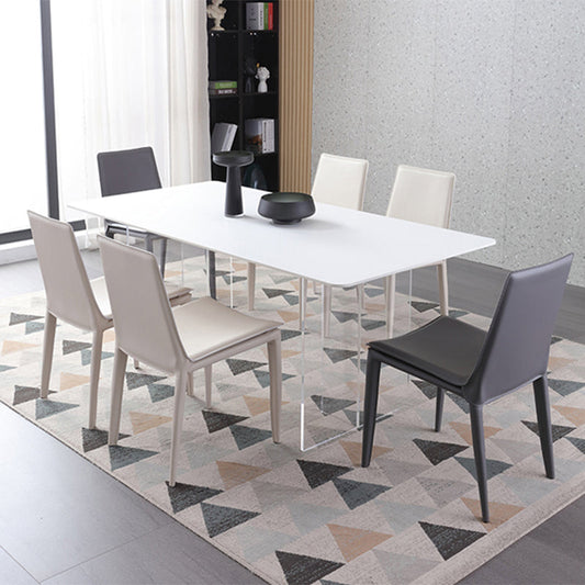 Dining Room Armless Dining Chair Faux Leather Home Parsons Chair