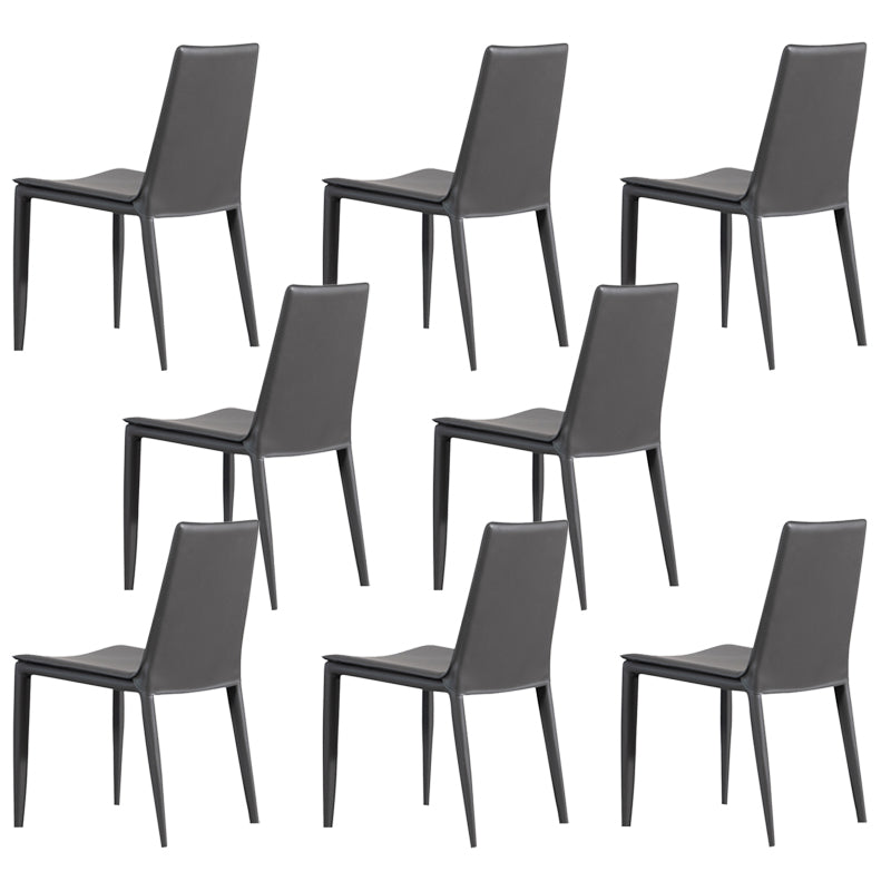 Comedor silla de comedor sin brazo de cuero falso para casa parsons