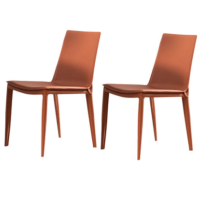 Comedor silla de comedor sin brazo de cuero falso para casa parsons