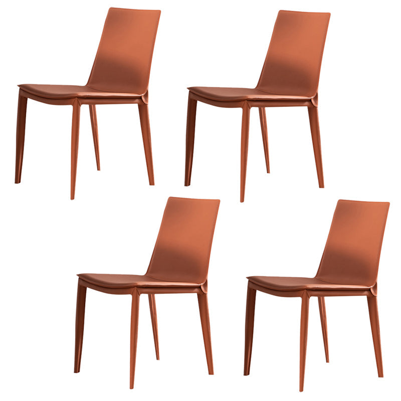 Comedor silla de comedor sin brazo de cuero falso para casa parsons
