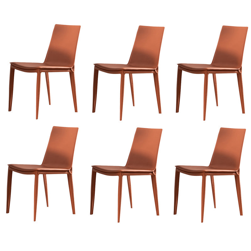 Comedor silla de comedor sin brazo de cuero falso para casa parsons