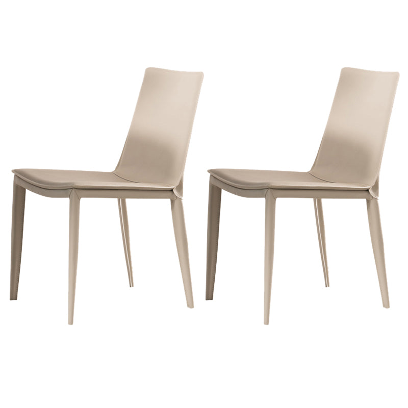 Comedor silla de comedor sin brazo de cuero falso para casa parsons