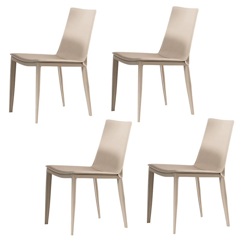 Comedor silla de comedor sin brazo de cuero falso para casa parsons