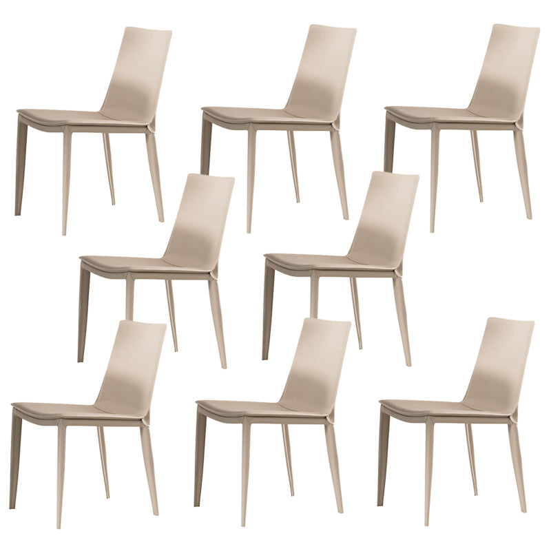 Comedor silla de comedor sin brazo de cuero falso para casa parsons