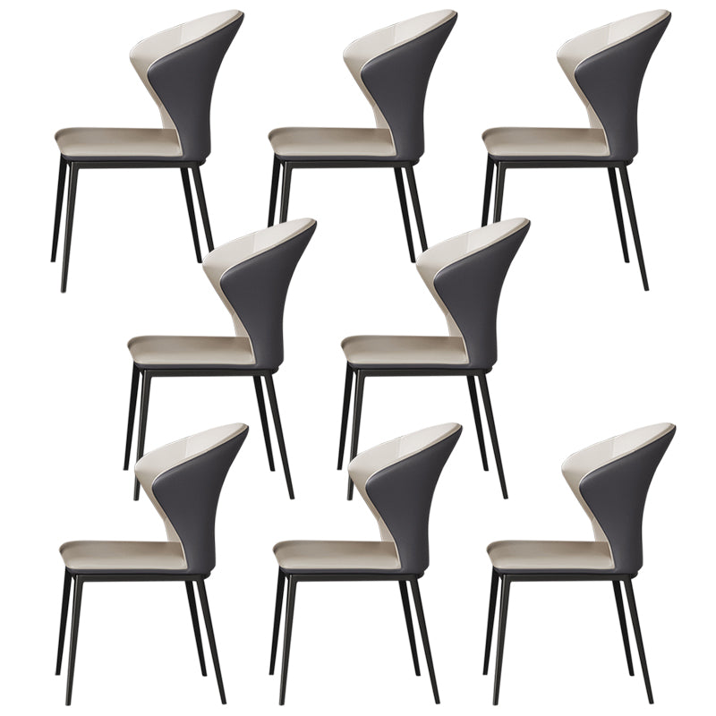 Contemporary Upholstered Armless Chair Home Wingback Dining Chair