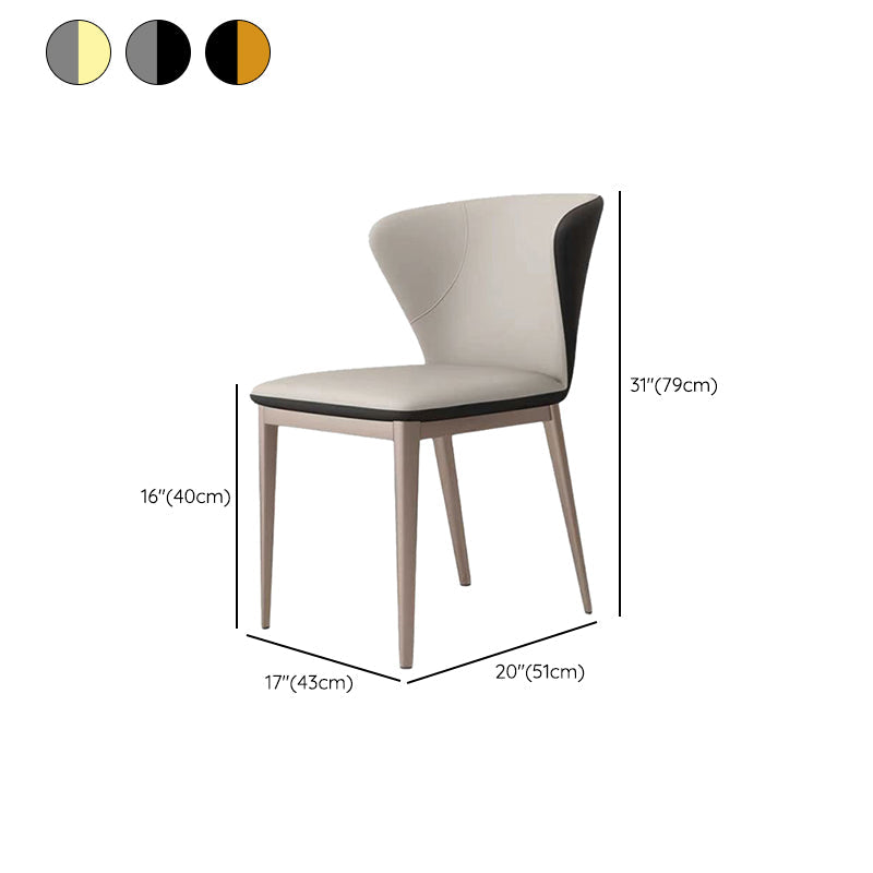 Contemporary Upholstered Armless Chair Home Wingback Dining Chair