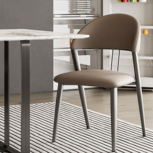Contemporary Upholstered Armless Chair Home Metal Dining Chair