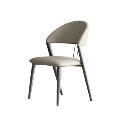 Eigentijdse gestoffeerde armloze stoel huis metalen eetkamerstoel