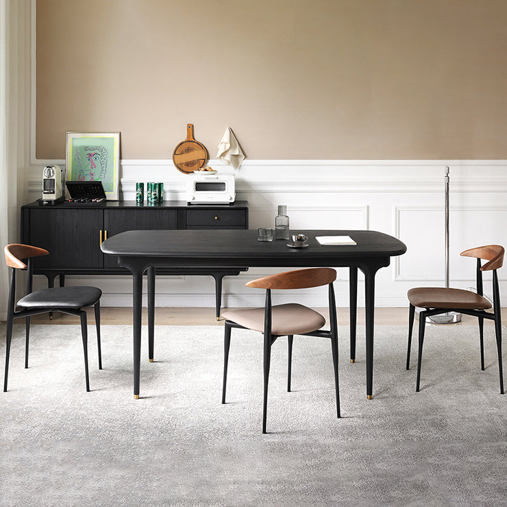 Industrial Upholstered Armless Chair Black Legs Kitchen Open Back Dining Chair Clearhalo 'Dining Chairs' 'Dining Tables & Seating' 'dining_chair' 'furn' 'furn_dining_chair' 'Furniture' 'Kitchen & Dining Furniture' 7144512