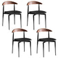 Industrial Upholstered Armless Chair Black Legs Kitchen Open Back Dining Chair Black 4 Piece Set Clearhalo 'Dining Chairs' 'Dining Tables & Seating' 'dining_chair' 'furn' 'furn_dining_chair' 'Furniture' 'Kitchen & Dining Furniture' 7144514