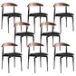 Industrial Upholstered Armless Chair Black Legs Kitchen Open Back Dining Chair Black 8 Piece Set Clearhalo 'Dining Chairs' 'Dining Tables & Seating' 'dining_chair' 'furn' 'furn_dining_chair' 'Furniture' 'Kitchen & Dining Furniture' 7144518