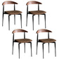 Industrial Upholstered Armless Chair Black Legs Kitchen Open Back Dining Chair Coffee 4 Piece Set Clearhalo 'Dining Chairs' 'Dining Tables & Seating' 'dining_chair' 'furn' 'furn_dining_chair' 'Furniture' 'Kitchen & Dining Furniture' 7144525