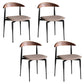 Industrial Upholstered Armless Chair Black Legs Kitchen Open Back Dining Chair Light Camel 4 Piece Set Clearhalo 'Dining Chairs' 'Dining Tables & Seating' 'dining_chair' 'furn' 'furn_dining_chair' 'Furniture' 'Kitchen & Dining Furniture' 7144534