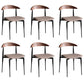 Industrial Upholstered Armless Chair Black Legs Kitchen Open Back Dining Chair Light Camel 6 Piece Set Clearhalo 'Dining Chairs' 'Dining Tables & Seating' 'dining_chair' 'furn' 'furn_dining_chair' 'Furniture' 'Kitchen & Dining Furniture' 7144536