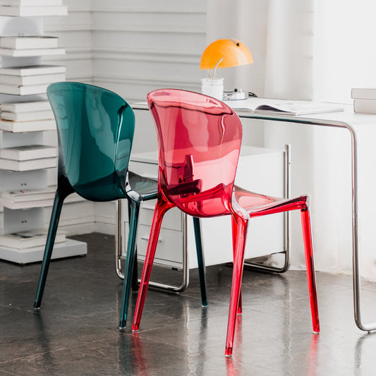 Dining Room Armless Dining Chair Plastic Stacking Side Chair