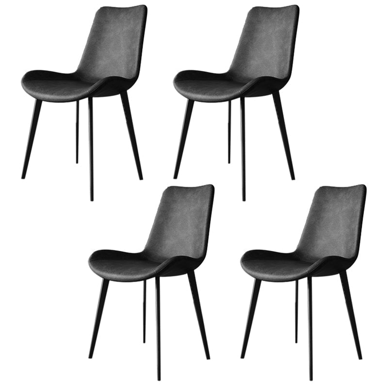 Sillas de comedor de cocina de cuero falso sillas industriales con base de metal