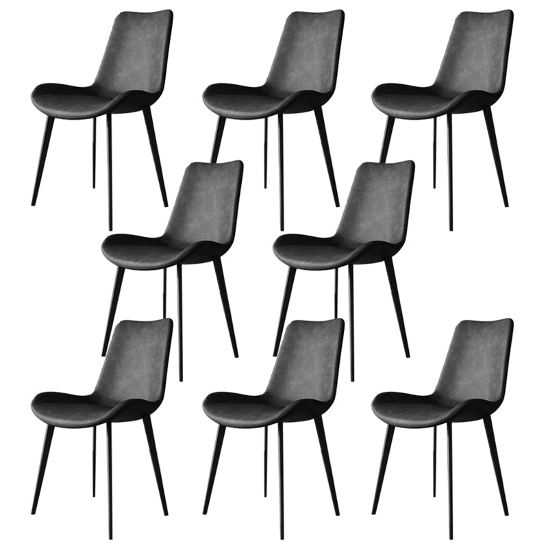 Sillas de comedor de cocina de cuero falso sillas industriales con base de metal
