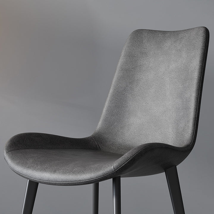 Sillas de comedor de cocina de cuero falso sillas industriales con base de metal