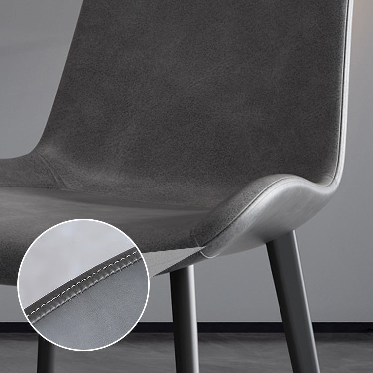 Sillas de comedor de cocina de cuero falso sillas industriales con base de metal