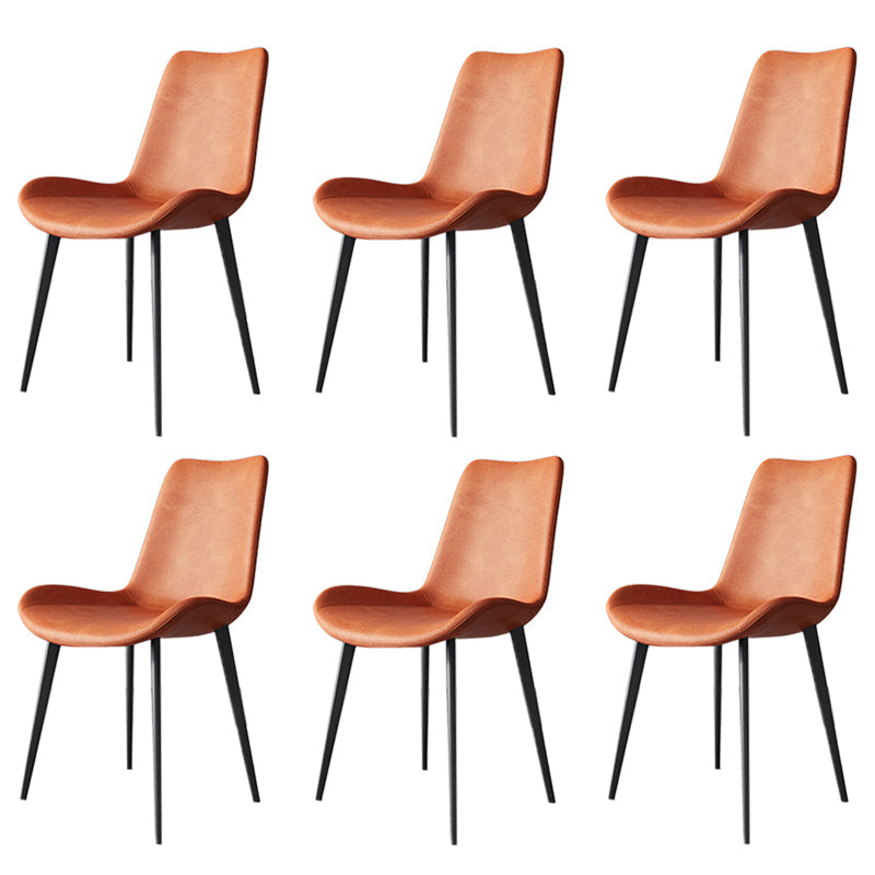 Sillas de comedor de cocina de cuero falso sillas industriales con base de metal