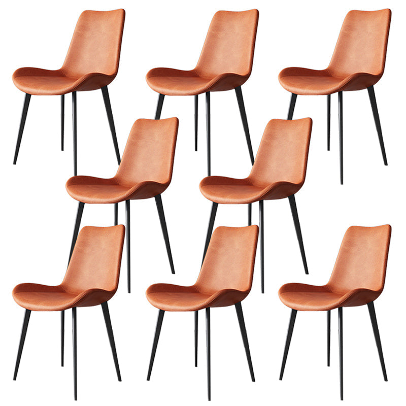 Sillas de comedor de cocina de cuero falso sillas industriales con base de metal