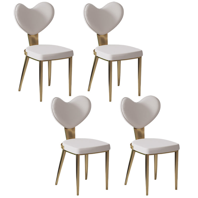 Faux Leather Kitchen Dining Chairs Glam Side Chairs with Metal Base 4 Piece Set Clearhalo 'Dining Chairs' 'Dining Tables & Seating' 'dining_chair' 'furn' 'furn_dining_chair' 'Furniture' 'Kitchen & Dining Furniture' 7144618