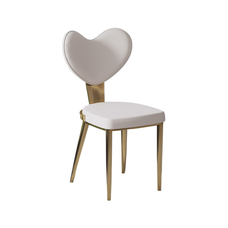 Faux Leather Kitchen Dining Chairs Glam Side Chairs with Metal Base Clearhalo 'Dining Chairs' 'Dining Tables & Seating' 'dining_chair' 'furn' 'furn_dining_chair' 'Furniture' 'Kitchen & Dining Furniture' 7144624