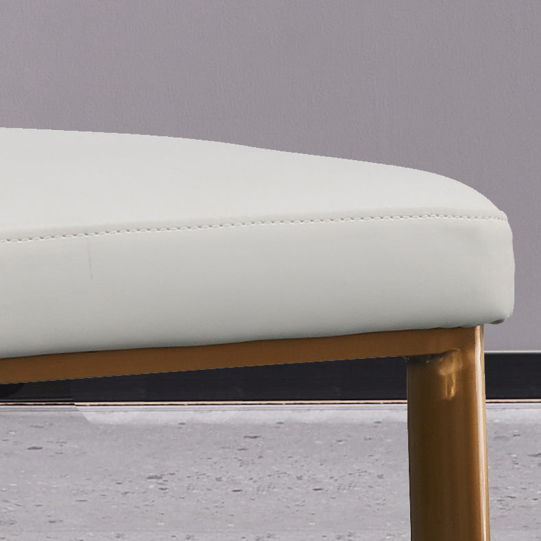 Faux Leather Kitchen Dining Chairs Glam Side Chairs with Metal Base Clearhalo 'Dining Chairs' 'Dining Tables & Seating' 'dining_chair' 'furn' 'furn_dining_chair' 'Furniture' 'Kitchen & Dining Furniture' 7144626